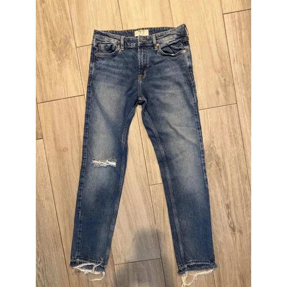 We the free straight leg denim jeans 27 missing button